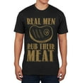 thumbnail image 1 of Real Men Rub Their Meat Funny Grill Master Mens Soft T Shirt Black MD, 1 of 1