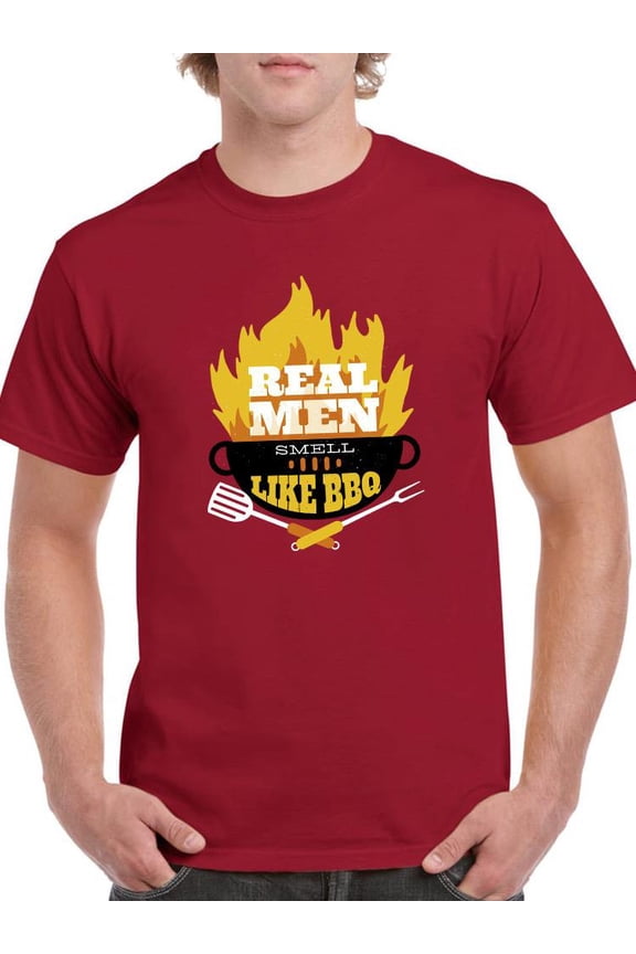 Real Men Smell Like Bbq T-Shirt Men -Smartprints Designs, Male Large