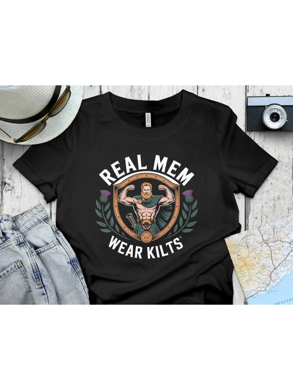 Real Men Wear Kilts – Scottish Pride Graphic T-Shirt