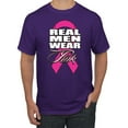 thumbnail image 1 of Real Men Wear Pink Awareness Men's Graphic T-Shirt, Purple, 5XL, 1 of 3