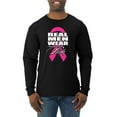 thumbnail image 1 of Real Men Wear Pink Awareness Mens Long Sleeve Shirt, Black, Small, 1 of 3