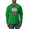 thumbnail image 1 of Real Men Wear Pink Awareness Mens Long Sleeve Shirt, Kelly, Medium, 1 of 3