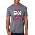 thumbnail image 1 of Real Men Wear Pink Awareness Mens Premium Tri Blend T-Shirt, Premium Heather, Large, 1 of 3