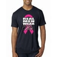 thumbnail image 1 of Real Men Wear Pink Awareness Mens Premium Tri Blend T-Shirt, Vintage Navy, Large, 1 of 3