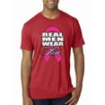 thumbnail image 1 of Real Men Wear Pink Awareness Mens Premium Tri Blend T-Shirt, Vintage Red, Small, 1 of 3
