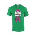 thumbnail image 1 of Real Men Wear Pink Cancer Awareness Adult Short Sleeve T-shirt-Kelly-Small, 1 of 4