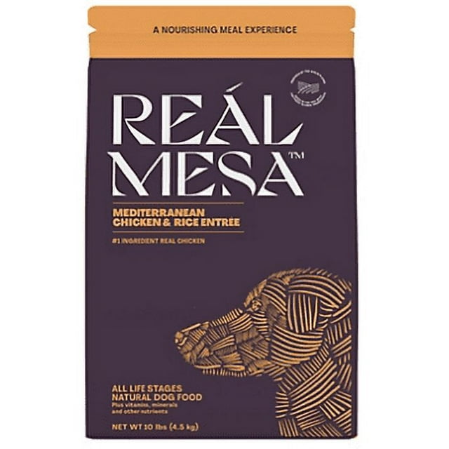 Real Mesa 411020 Dry Dog Food Mediterranean Chicken & Rice Entree, 10
