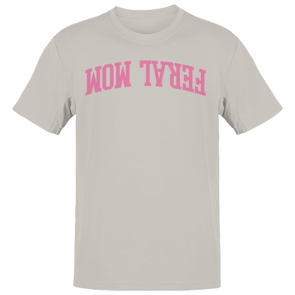 Real Mom Wow Pink Text Men's Gray T-shirt