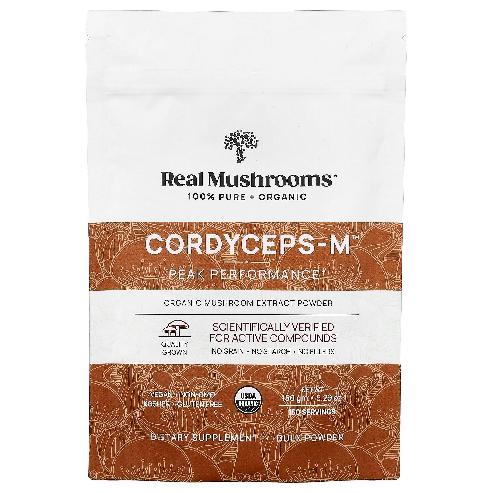 Real Mushrooms Cordyceps-M™, Organic Mushroom Extract Powder, 5.29 oz (150 g)