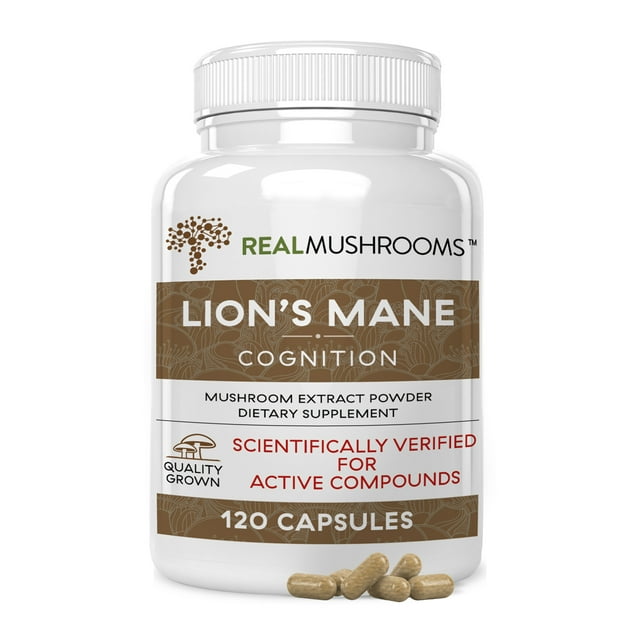 Real Mushrooms Lion's Mane, Cognition, 120 Capsules - Walmart.com