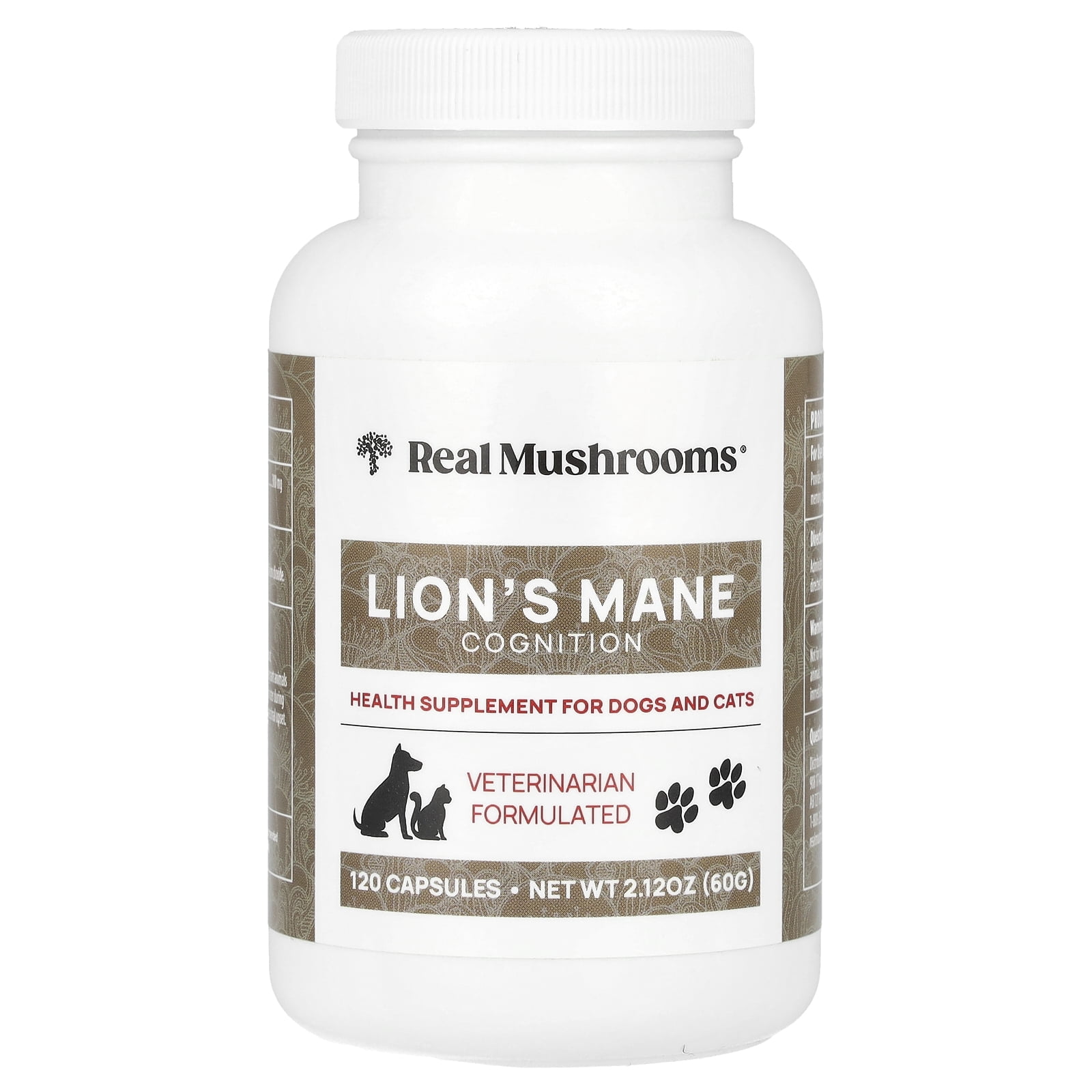 Lion's Mane Cognition Supplement for Dogs and Cats, 120 Capsules