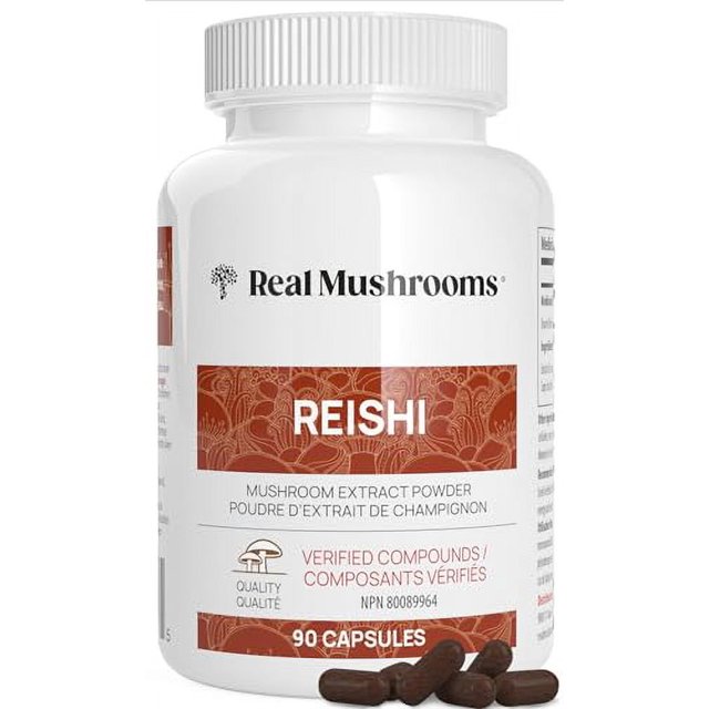 Real Mushrooms Reishi Capsules Organic Mushroom Extract Supplement