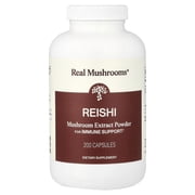 Real Mushrooms Reishi, Mushroom Extract Powder, 200 Capsules