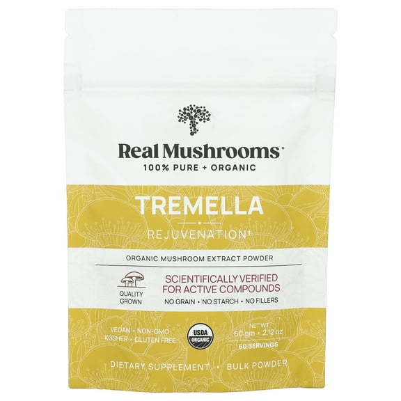 Real Mushrooms Tremella, Organic Mushroom Extract Powder, 2.12 oz (60 g)