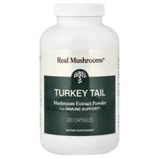 Real Mushrooms Turkey Tail, Mushroom Extract Powder, 200 Capsules