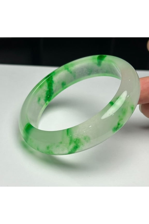 Real Natural Grade AAA Ice Green Flower Myanmar Jade jadeite bracelets