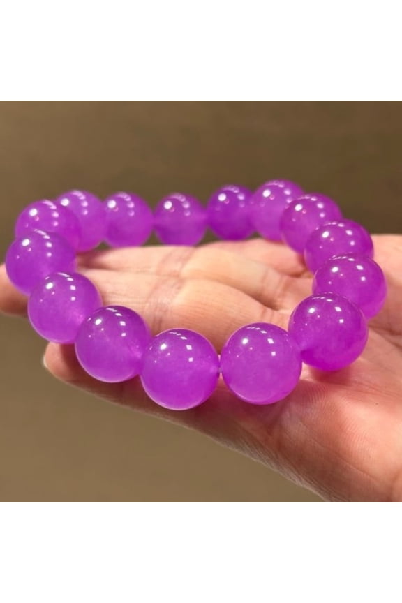 Real Natural Ice purple Burmese Beads Jade jadeite Bracelets Bangle 14MM