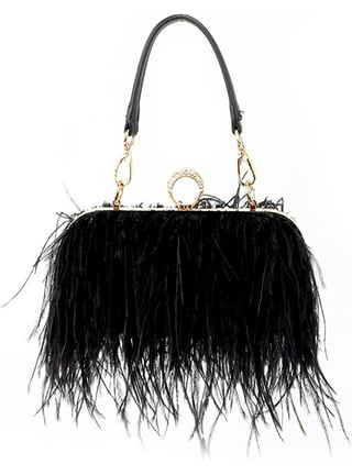 FLORIANA Faux Leather Tote Bag Faux Ostrich Leather Bag Ostrich Purse for  Women, Black: Handbags