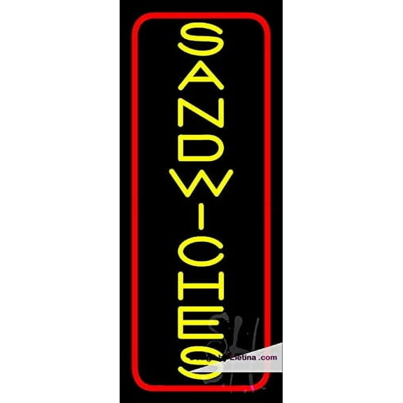 Real Neon Led Tubes Vertical Yellow Red Border Sandwiches Led Sign Handmade Lamp Neon Signs For Wall Decor