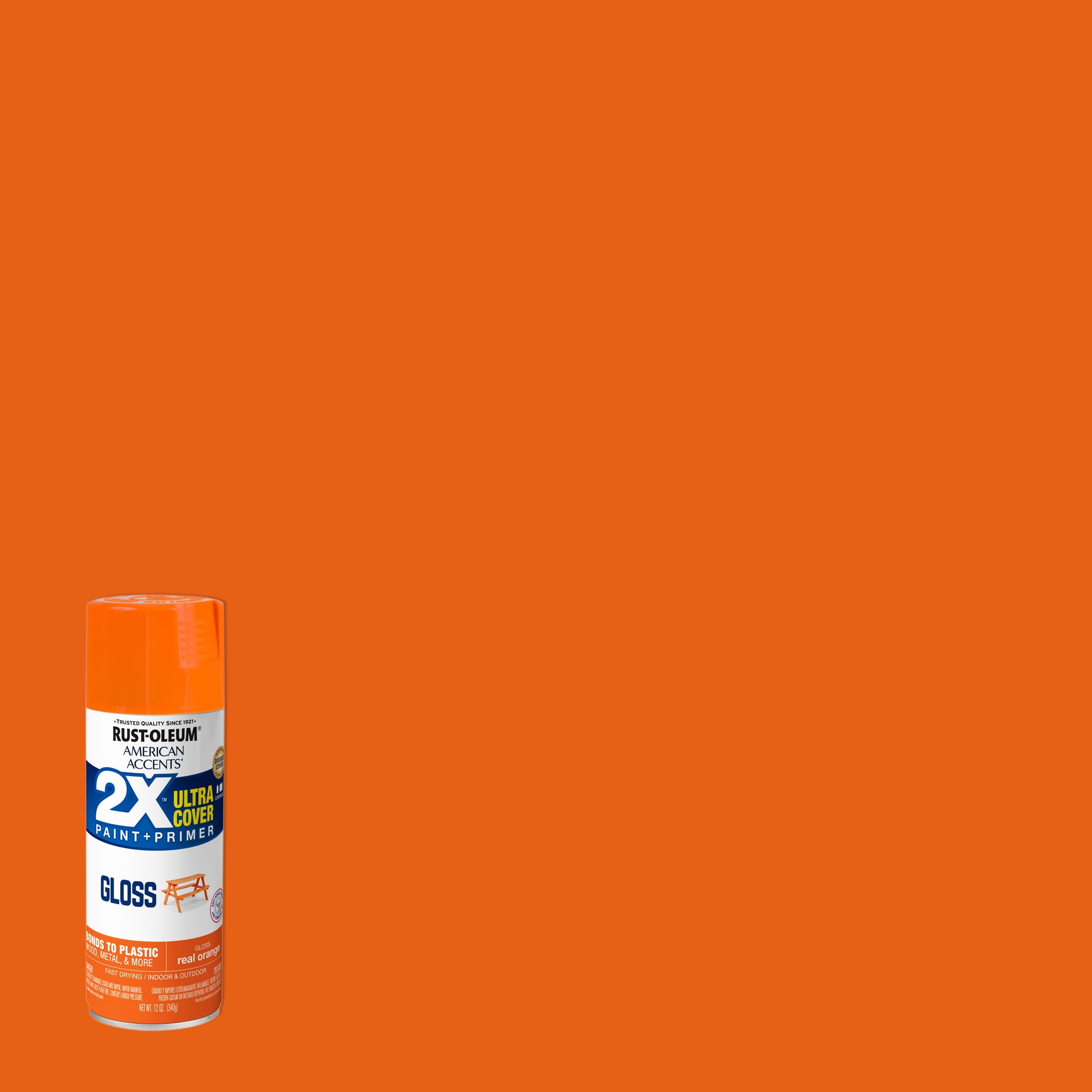 Rust-Oleum 334043-6PK Painter's Touch 2x Ultra Cover Spray Paint, 12 oz, Gloss Real Orange, 6 Pack