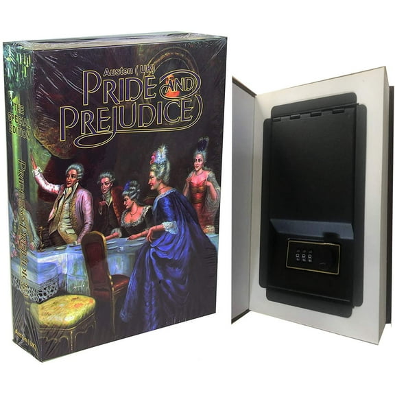 Real Paper Book Locking Booksafe with Combination Combo Lock Dictionary Secret Hidden Safe (Combo/Pride and Prejudice)
