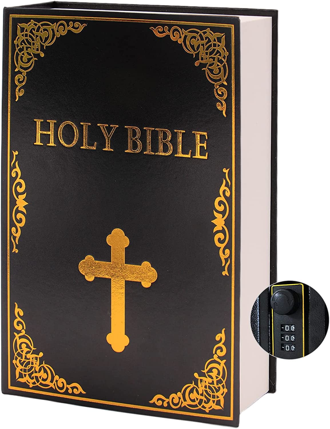 Secret Book Safe With Combination Lock - Hollow Hidden Compartment Storage 7.1×4.6×2.2 Inches