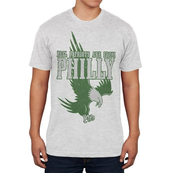 Real Patriots Are From Philly Vintage Distressed Mens Soft T Shirt Heather White X-LG