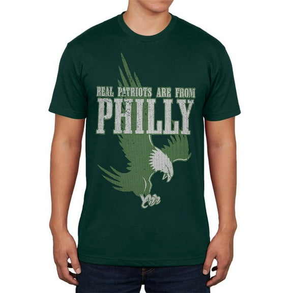 Real Patriots Are From Philly Vintage Distressed Mens T Shirt Forest Green LG