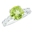 thumbnail image 1 of Rosec Jewels Natural Peridot Solitaire Engagement Ring 2 Carat - (8 mm Round) Peridot Diamond Ring for Women - AAA Quality, 925 Sterling Silver, US 6.00, 1 of 4