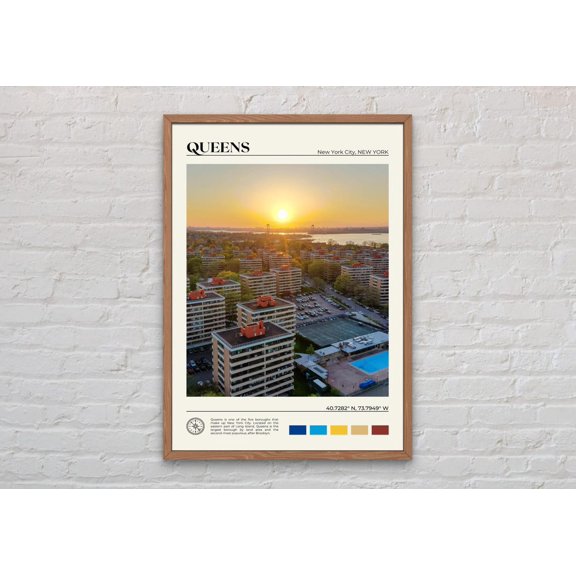Real Photo Queens Poster, New York, Bedroom, Office, Home And Gallery Wall Decor