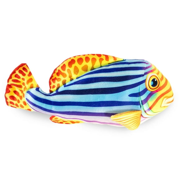 Real Planet 11" Blue Oriental Sweeplips Fish Realistic Stuffed Animal, Marine Sea Life Plush Toy & STEM Learning Gift for Birthday Boys & Girls