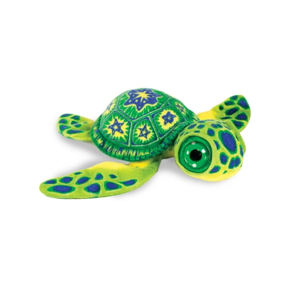 Real Planet 12.75" Green Big Eyes Sea Turtle Realistic Stuffed Animal, Sea Turtle Ocean Plush Toy & STEM Learning Gift for Birthday Boys & Girls