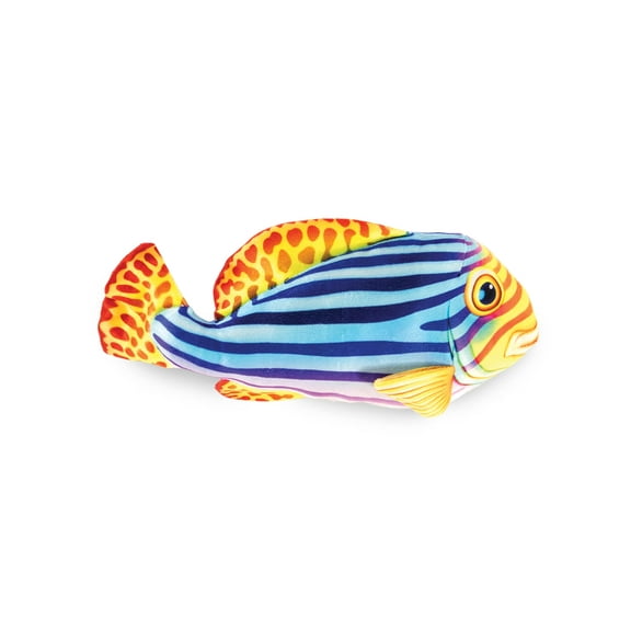 Real Planet 13.5" Blue Oriental Sweeplips Fish Realistic Stuffed Animal, Marine Sea Life Plush Toy & STEM Learning Gift for Birthday Boys & Girls