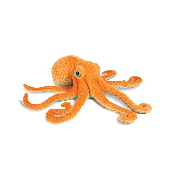 Real Planet 13" Orange Octopus Realistic Stuffed Animal, Marine Sea Life Plush Toy & STEM Learning Gift for Birthday Boys & Girls