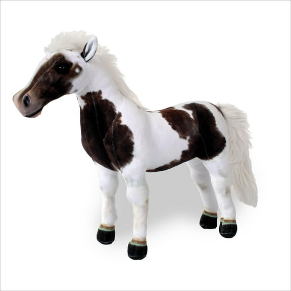 Real Planet 14" Brown and White Horse Realistic Stuffed Animal, Cute Zoo Animals Plush Toy & STEM Learning Gift for Birthday Boys & Girls