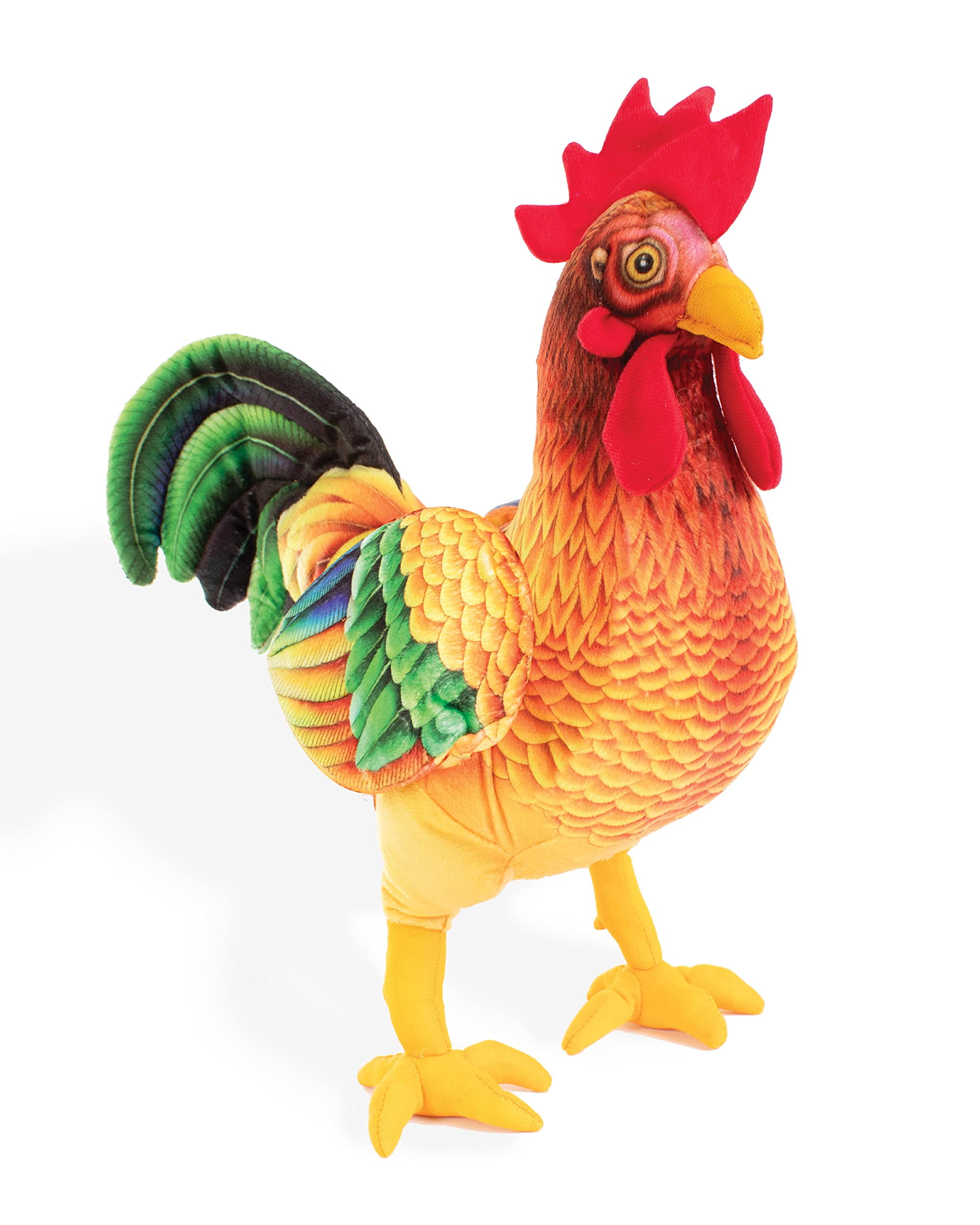 Real Planet 15.5" Brown Rooster Chicken Cute Realistic Stuffed Animal, Cute Farm Animals Plush Toy & STEM Learning Gift for Birthday Boys & Girls