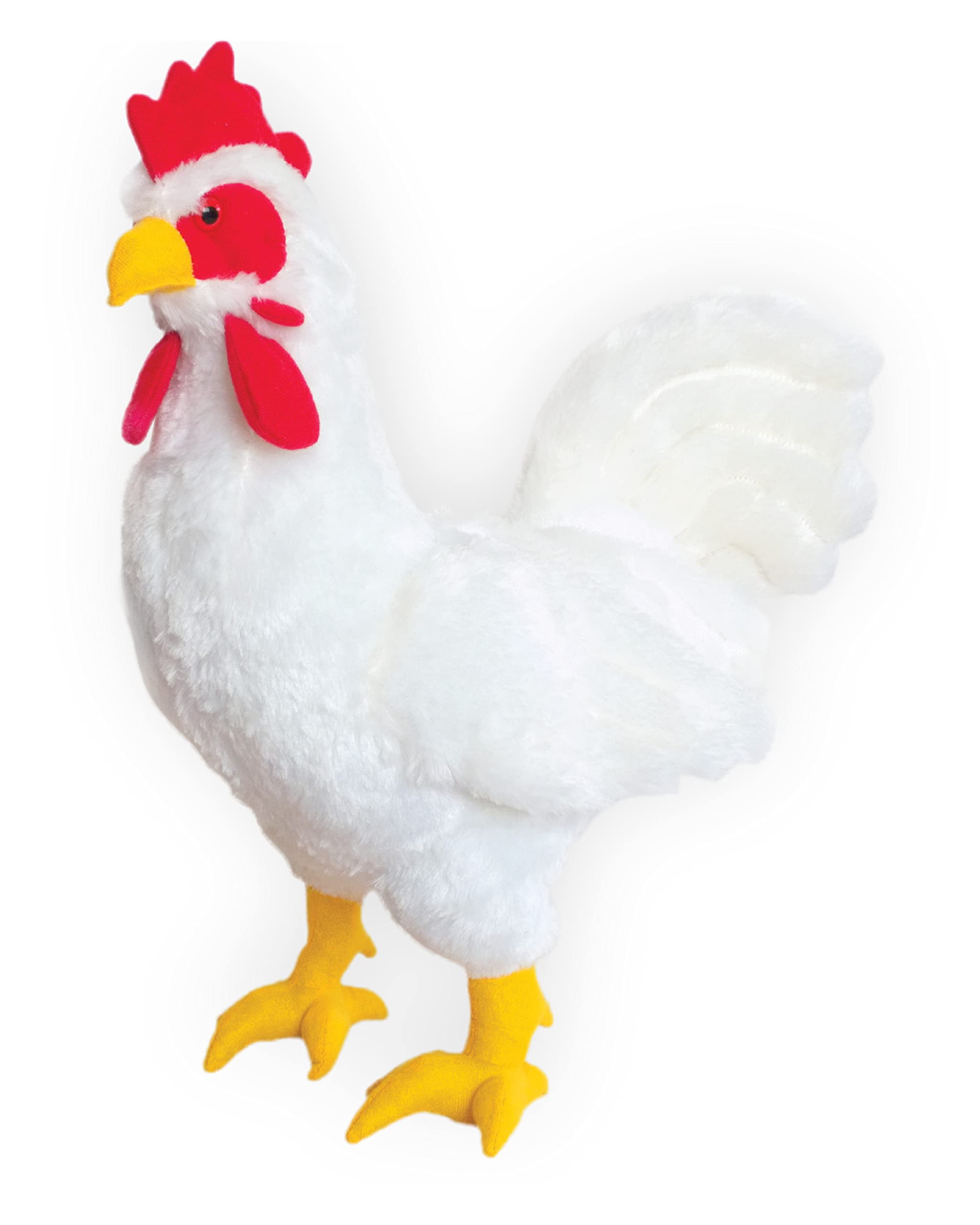 Real Planet 15.5" White Chicken Cute Realistic Stuffed Animal, Cute Farm Animals Plush Toy & STEM Learning Gift for Birthday Boys & Girls