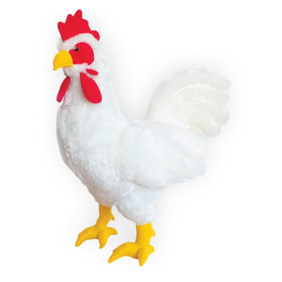 Real Planet 15.5" White Chicken Cute Realistic Stuffed Animal, Cute Farm Animals Plush Toy & STEM Learning Gift for Birthday Boys & Girls
