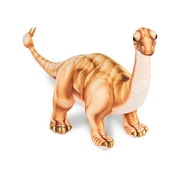 Real Planet 15" Brown Long Neck Dinosaur Realistic Stuffed Animal, Brontosaurus Dino Plush Toy & STEM Learning Gift for Birthday Boys & Girls