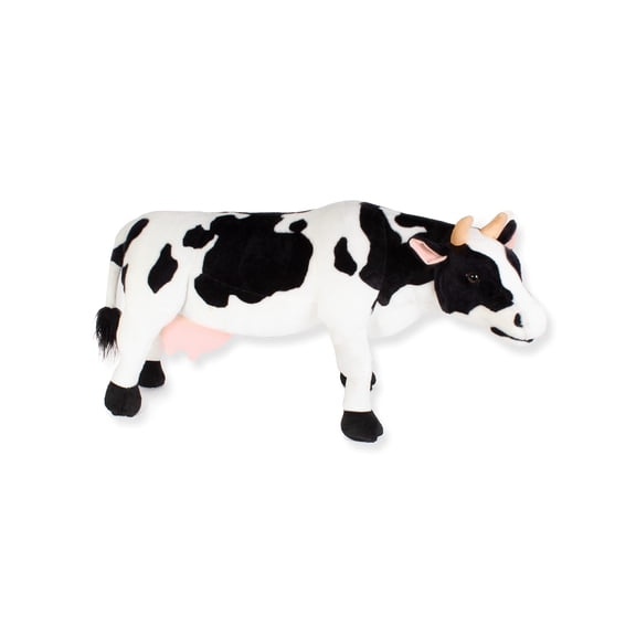 Real Planet 17.3" Black & White Cow Cute Realistic Stuffed Animal, Cute Farm Animals Plush Toy & STEM Learning Gift for Birthday Boys & Girls