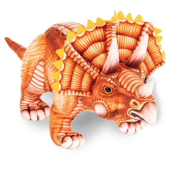 Real Planet 17" Long Orange Triceratops Realistic Stuffed Animal, Lifelike Dinosaur Plush Toy & Gift