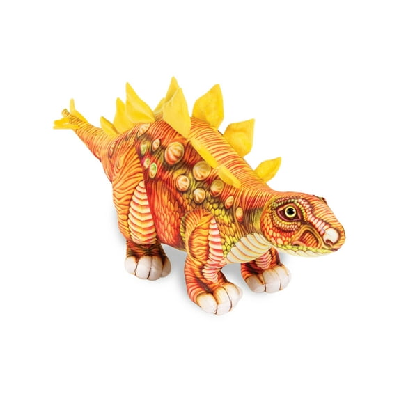 Real Planet 18.5" Orange Stegosaurus Dinosaur Realistic Stuffed Animal, Dinosaur Plush Toy & STEM Learning Gift for Birthday Boys & Girls