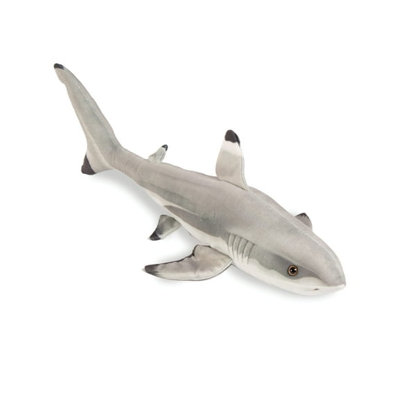Real Planet 24" Black Tip Shark Realistic Stuffed Animal, Marine Sea Life Plush Toy & STEM Learning Gift for Birthday Boys & Girls