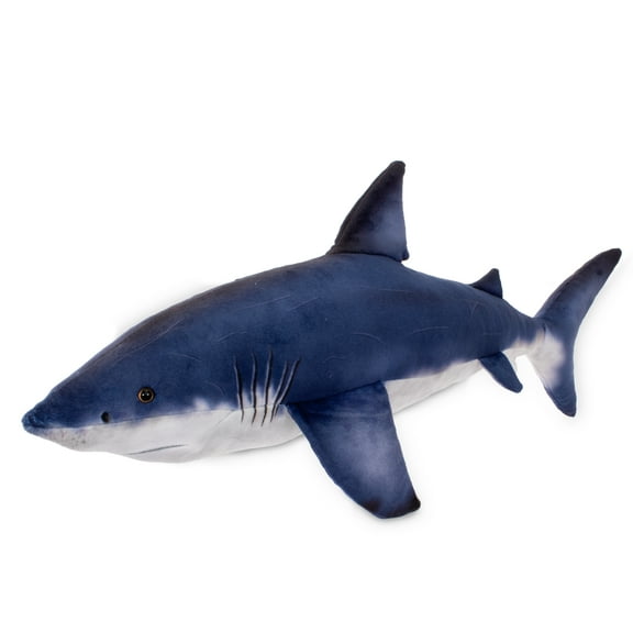 Real Planet 24" Blue Great White Shark Realistic Stuffed Animal, Marine Sea Life Plush Toy & STEM Learning Gift for Birthday Boys & Girls