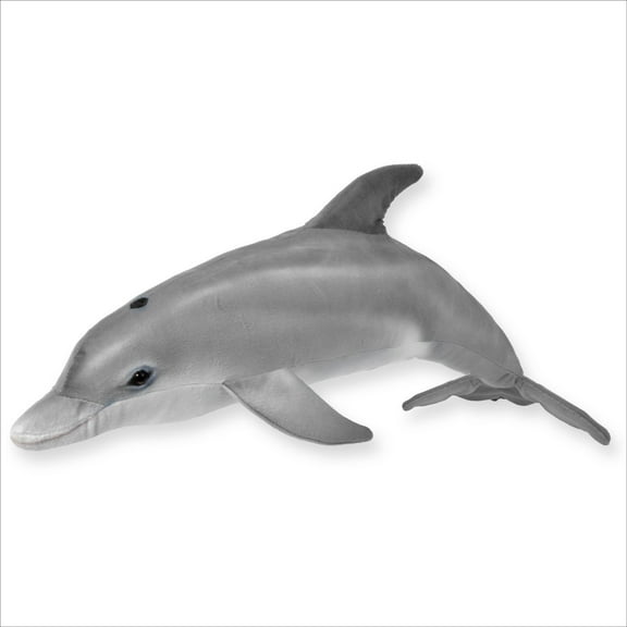 Real Planet 24" Gray Dolphin Realistic Stuffed Animal, Marine Sea Life Plush Toy & STEM Learning Gift for Birthday Boys & Girls