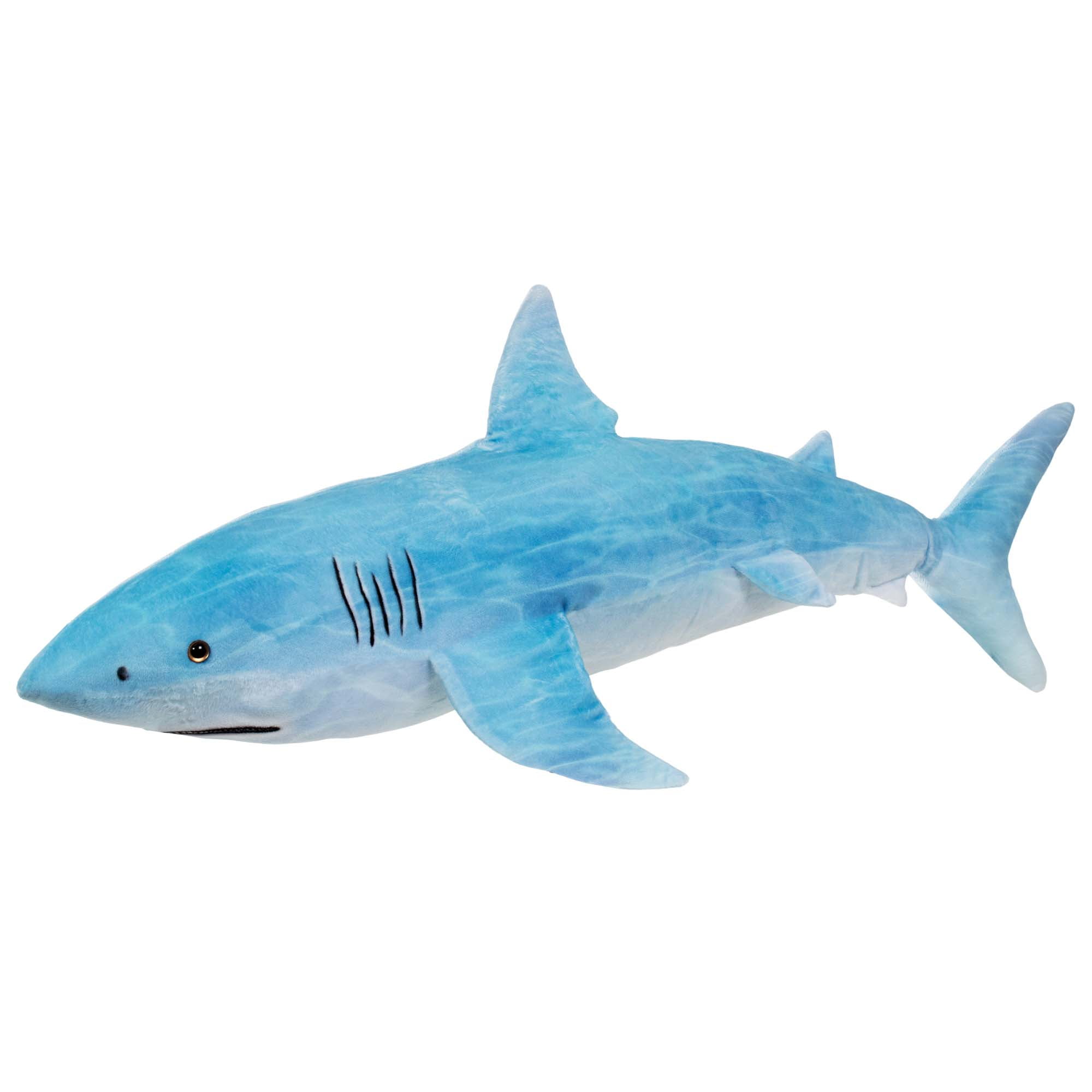 Real Planet 24" Long Great White Shark Stuffed Animal, Realistic Aqua Blue Shark Plush Birthday Toy