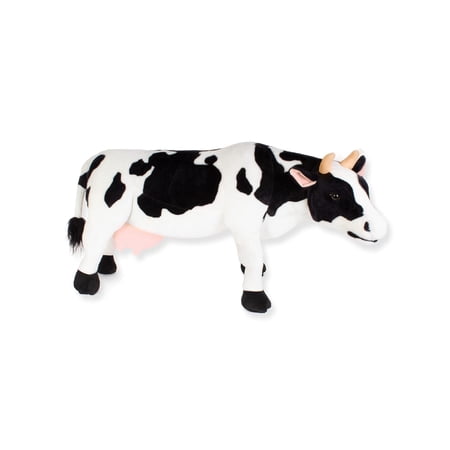 Real Planet 27.5" Black & White Cow Cute Realistic Stuffed Animal, Cute Farm Animals Plush Toy & STEM Learning Gift for Birthday Boys & Girls