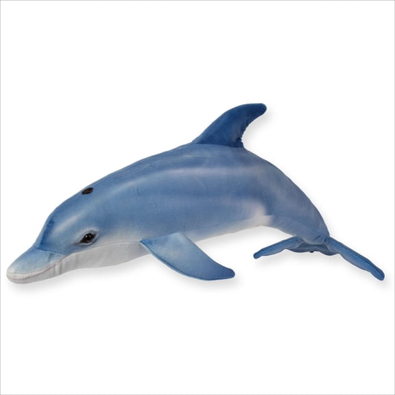 Real Planet 34" Blue Dolphin Realistic Stuffed Animal, Marine Sea Life Plush Toy & STEM Learning Gift for Birthday Boys & Girls