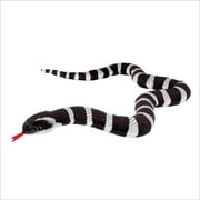 Real Planet 40" Black/Gray Wavy Snake Realistic Stuffed Animal, Reptile Python Snake Plush Toy & STEM Learning Gift for Birthday Boys & Girls