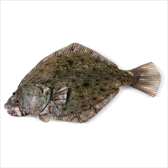 Real Planet 40" Brown Halibut Fish Realistic Stuffed Animal, Marine Sea Life Plush Toy & STEM Learning Gift for Birthday Boys & Girls